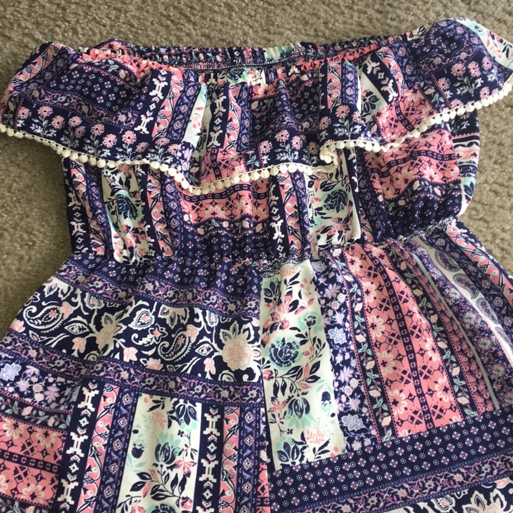 Charlotte Russe patterned tube romper